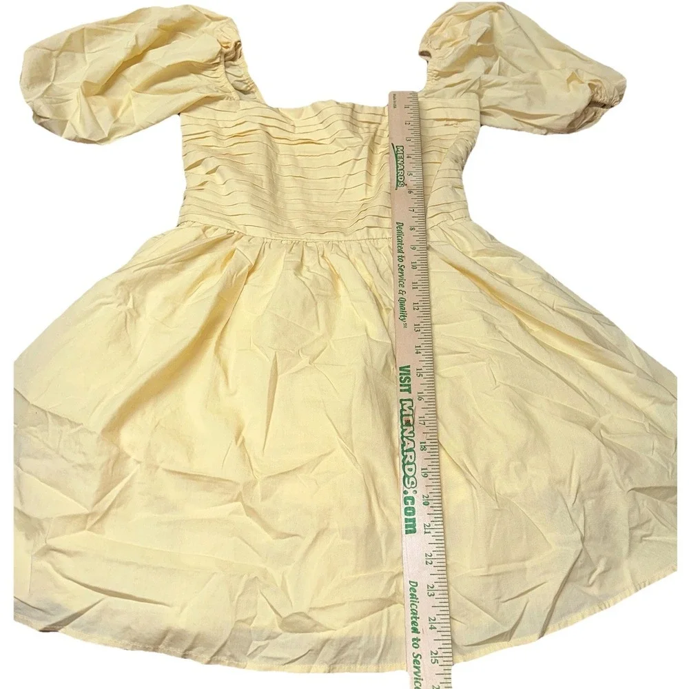 Abercrombie Fitch Emerson Yellow‎ Poplin Puff Sleeve Mini Milkmaid Dress Women S